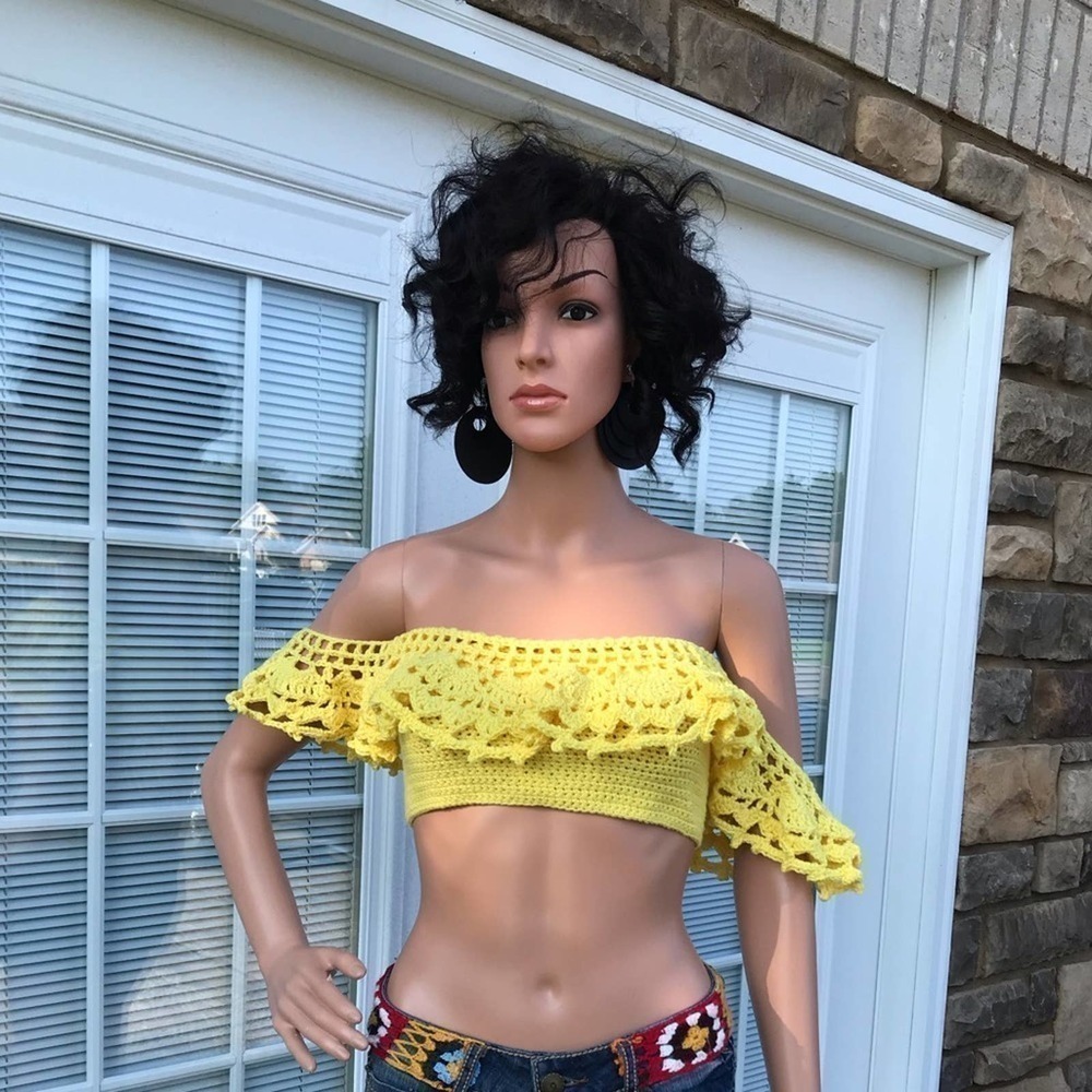 Crochet off shoulder crochet top